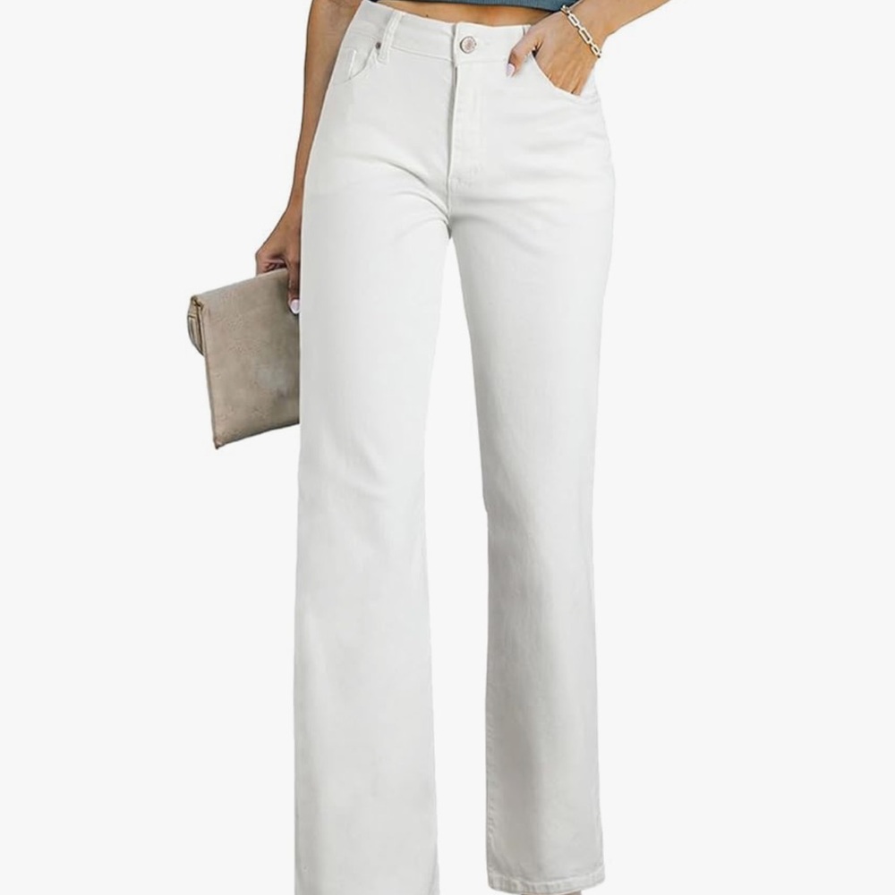 Sidefeel White Wide-Leg Pants